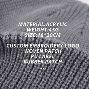 หมวกชาวประมงหนังทอแบบกำหนดเอง หมวกบีนนี่อะคริลิกแบบไม่มีลาย หมวกข้อสั้น - Product Image 3
