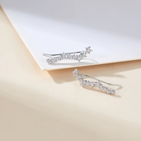 EZ196 Anting Zirkon Bintang Mode Desain Trendi Baru Perhiasan Perak Sterling Gaya Mewah