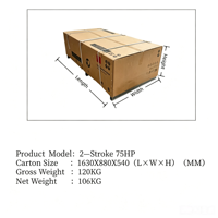 Sistem Pendingin Air CDI OEM, Starter Manual, Poros Panjang, 3 Silinder, Mesin Bensin 2 Tak 75HP untuk Kapal Nelayan