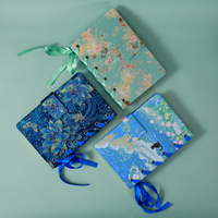 Journal à couverture rigide en tissu jacquard de style chinois, broderie florale de lotus, fait main, avec logo personnalisé, cadeau de papeterie