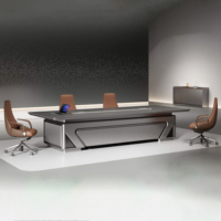 Table de conférence moderne en bois de luxe, mobilier de salle de réunion écologique, bureau de PDG/Directeur général avec garantie de 8 ans