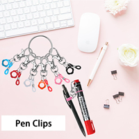 Ensemble de pinces à stylo colorées en silicone avec mousqueton pour porte-badge d'infirmière, accessoire convertisseur de stylo rétractable