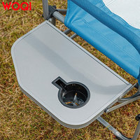 WOQI la chaise de directeur classique avec table d'appoint Oxford en tissu et cadre en métal pliable pour patio extérieur et camping