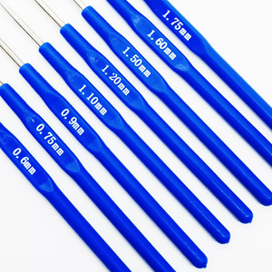 ชุดเข็มโครเชต์ 0.6 มม. ถึง 1.75 มม. สีฟ้า ทำจากพลาสติก สำหรับงานถักนิตติ้งและโครเชต์ - Product Image 3