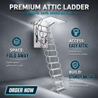 2017 Modern Steel Safety Lock Loft Leiter Teleskop Einziehbare Treppe Attic Lifts Falt funktion Günstige Teleskop Einziehbar