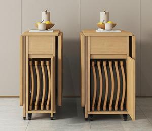 Mesa de Comedor Plegable de Madera Maciza, Mesa de Comedor Multifuncional Móvil con Combinación de Sillas, Mesa de Comedor de Madera Maciza, <span class=keywords><strong>Mesas</strong></span> - Product Image 4