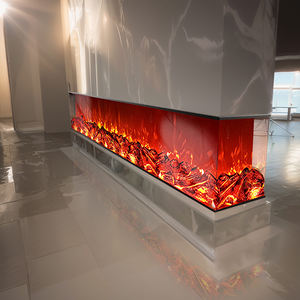 Cheminée électrique au design moderne de haute qualité Insert en acier à flammes simulées multicolores en verre à <span class=keywords><strong>3</strong></span> <span class=keywords><strong>faces</strong></span> pour décor d'espace public - Product Image 5