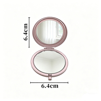 Miroir de maquillage pliable en métal, mini, de voyage, avec logo personnalisé, impression UV, technique de moulage sous pression, cadeaux promotionnels