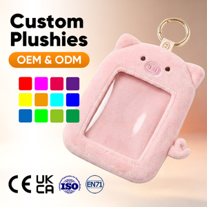 Adorabile Porta Fotocard Personalizzato a Forma di Gatto Viola, Peluche Super Morbido Ricamato, Portachiavi con Custodia per Carte - Product Image 5