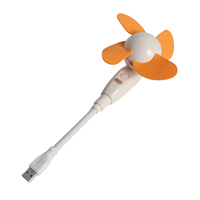 Ventilateur électrique domestique portable à branchement USB direct, en plastique, à 3 vitesses, avec pales souples, très vendu