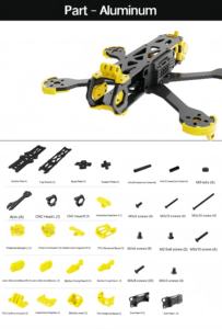 Estructuras de Drones de Fibra de Carbono de 5-6-7 Pulgadas con Placas CAM de Aleación de Aluminio Mecanizadas por CNC. Compatible con pilas de baterías de vuelo de 20x20/30.5x30.5. - Product Image 4