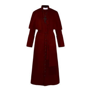 Robe de prêtre vintage médiévale, costume d'Halloween pour homme, cape de pape, pasteur, cape, costume de cosplay, robe de moine de la Renaissance, polyester - Product Image 4