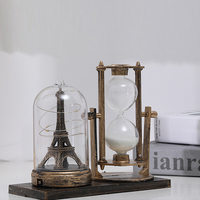 Temps boule de cristal créatif, affichage sablier tour Eiffel cadeaux vintage décorations de bureau cadeaux d'anniversaire artisanat/