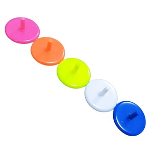 Marcador de pelota de golf de plástico redondo transparente personalizable al por mayor con logotipo rosa para camiseta de posicionamiento