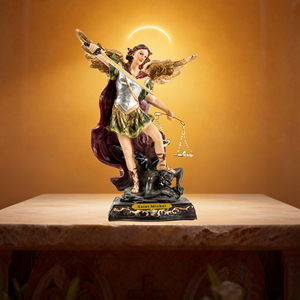 Statue religieuse en résine Saint-Michel, Noël, Nouvel An, faite à la main, peinte à la main, souvenirs chrétiens, décoration de la maison - Product Image 4