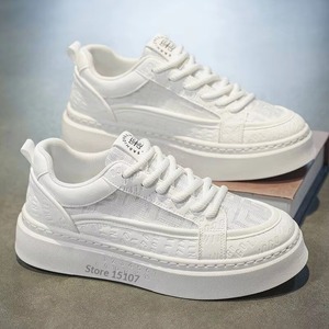 Chaussures de sport blanches et rouges pour hommes, respirantes et décontractées, idéales pour le printemps et l'été, avec semelle souple, tendance mode pour étudiants - Product Image 2
