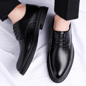 รองเท้าหนังผู้ชายสีดำแบบผูกเชือก รองเท้าเดอร์บี้สำหรับงานแต่งงาน งานออฟฟิศ งานรักษาความปลอดภัย ไซส์ใหญ่ 47 48 - Product Image 3