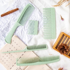 Gloway – peigne à queue de <span class=keywords><strong>Rat</strong></span> entièrement naturel, biodégradable, brosse à cheveux de douche, peigne large vert écologique, ensemble de peignes en paille de blé, 5 pièces - Product Image 6