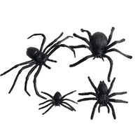 Vente en gros de 16 types d'araignées en plastique simulées de 1,5 à 15 cm, décoration d'Halloween, accessoire de farce pour scène de maison hantée