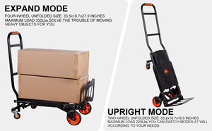 Carro de mano plegable 2 en 1 con capacidad de 330 libras, carro de mano cerrado con mango retráctil - Product Image 6