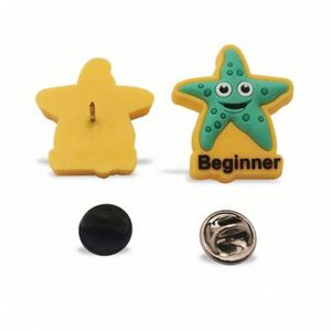 Custom Magnetic 3D PVC School Lapel Pin Badge Factory Embossed Rubber Logo Sequin Decoration Silicone <b>Label</b> Nickel-Free Finish - Product Image 1