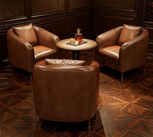 Meubles de bar <span class=keywords><strong>vintage</strong></span> de qualité commerciale, chaises en cuir de luxe avec tables en bois pour bar à whisky et club - Product Image 5
