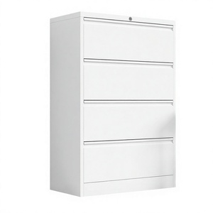 Modern Convertible Foldable Hospital Steel Commercial Filing Cabinet -with <b>4</b> <b>Drawers</b> and Padlock-Metal Office <b>Storage</b> Furniture - Product Image 4