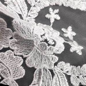 Tulle Broderie Col Arrière Polyester Soie Corsage Dentelle pour Accessoires De Robe De Mariée - Product Image 6