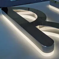 Letras de Canal LED 3D Retroiluminadas Personalizadas con Soldadura sin Costuras, Resistentes al Agua IP65 para Exteriores, Decoración Publicitaria de Acero Inoxidable SUS304