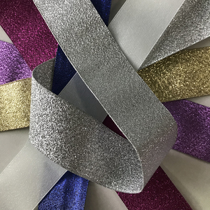 <span class=keywords><strong>Ruban</strong></span> en velours métallique coloré en gros, largeur 25 mm (1 pouce), <span class=keywords><strong>ruban</strong></span> en velours métallique pailleté pour la décoration de fêtes de Noël - Product Image 1