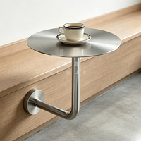 Table Ronde Murale Industrielle en Acier Inoxydable pour Cafés, Bars, Hôtels, Restaurants, Salles à Manger, Jardins et Extérieurs