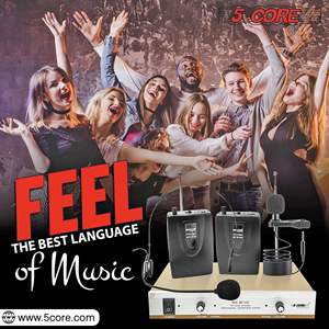 Micrófono inalámbrico de 5 núcleos, micrófono de mano dual, receptor inalámbrico para DJ, karaoke, micrófonos para cantar con conector XLR - Product Image 3