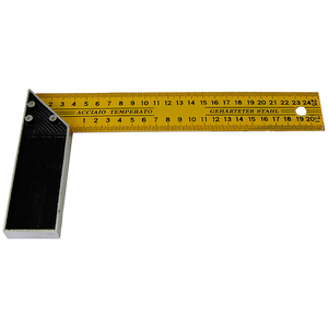 Instrument de mesure carré en acier inoxydable et bois de 250 mm Outil essentiel pour des mesures précises - Product Image 1