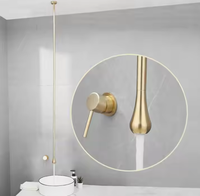 Robinet de salle de bain en laiton doré, design de plafond, robinet de lavabo, robinet de lavabo chaud et froid, robinet personnalisé pour hôtel