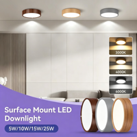 Plafonnier LED encastré ultra-fin à surface ronde, 3 couleurs en 1, pour intérieur, maison, salon, chambre
