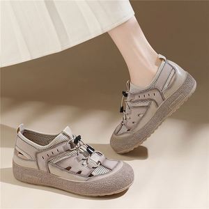 New Arrival Women Genuine Leather Hollow Out <b>Sandals</b> Summer Breathable Wear Resistant Non Slip Soft Sole Beach Shoes - Product Image 5