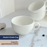 Tasses à café en céramique artisanales minimalistes, blanches pures, sûres pour le latte art, Mojava Cream, pour la maison et le bureau, vente directe, vente en gros
