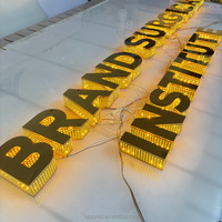 Letrero Luminoso LED 3D de Canal Lateral para Tienda, Letrero Luminoso de Metal con Diseño de Logotipo LED Personalizado para Negocios