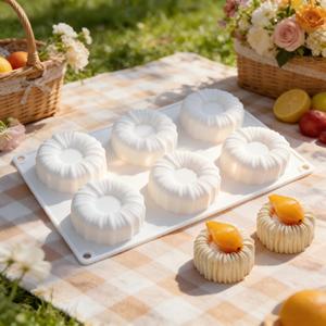 Moule à gâteau mousse professionnel en silicone à rainures, résistant aux hautes températures, facile à démouler pour les desserts <span class=keywords><strong>Charlotte</strong></span> et français - Product Image 1