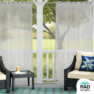 White HDPE Eyelet Outdoor <b>Curtains</b> 150 GSM with Clean Minimal Elegance and Durable Weather Resistant Comfort for Modern Outdoor - Product Image 2