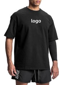 批发夏季时尚280G棉质男士休闲T恤定制超大版型3D压花设计针织空白定制T恤 - Product Image 1