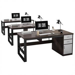 <span class=keywords><strong>Bureau</strong></span> de travail minimaliste au design moderne, ensemble chaise et <span class=keywords><strong>bureau</strong></span> pour employés, <span class=keywords><strong>bureau</strong></span> d'ordinateur simple en PVC, sans peinture, haute qualité - Product Image 4