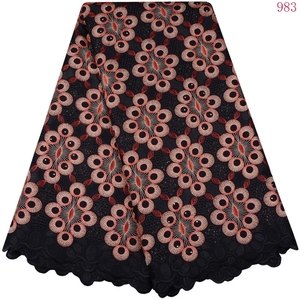 Ultime Svizzero Tessuto di Pizzo di Cotone Africano 2020 Traspirante Nigeriano Svizzero Del Voile Del Cotone Tessuti di Pizzo Con Le Pietre Per Il Cucito 1900 - Product Image 4