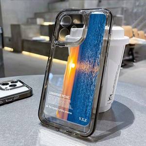 Funda de teléfono móvil TPU espacial a prueba de golpes con estampado de puesta de sol de mar de pantalla completa para Iphone 8 X Xr Xs 11 12 13 14 15 16 17 Pro Max - Product Image 2