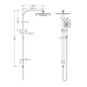 YSW Kit Body a parete con rubinetto bagno nascosto dispositivo pioggia e doccia a mano Set De Ducha in ottone 5 colori ceramica moderna - Product Image 4