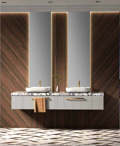 Custom Luxury Quartz Counter Top Set <strong>Ready</strong> <strong>Made</strong> Mirror Small Wood Wall Mounted Modern Sink <strong>Bathroom</strong> Cabinet Vanity - Product Image 3