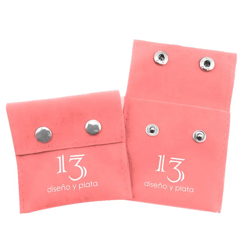 Bedrukt hoge Kwaliteit Pink velvet Koord cosmetische sieraden bag pouch Met Divider Insert Card Display Voor Oorbel