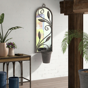 Tuổi già gỉ vòm thiết kế kim loại khung gương với treo trồng cho trong nhà/ngoài trời vườn & Patio trang trí nội thất - Product Image 6