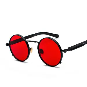 Очки солнцезащитные Boran мужские круглые, металлические винтажные солнечные очки в стиле стимпанк, ретро