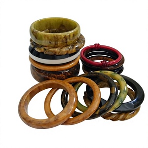 Vintage Resin Bangles Stack Set Multicolor Acrylic <b>Bracelets</b> Unisex Jewelry Green <b>Red</b> Yellow Patterned Design Wedding Party - Product Image 6
